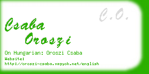 csaba oroszi business card